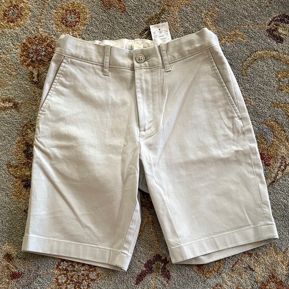 ⭐️ NWT ⭐️ Crewcuts boys khaki shorts, size 14!